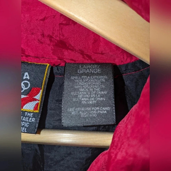 Olympics Windbreaker Jacket Team USA Black Red‎ size Large 90's Vintage - Picture 4 of 6